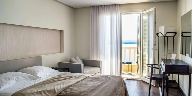 Guestroom interior shown in the Anhe Hospitality portfolio