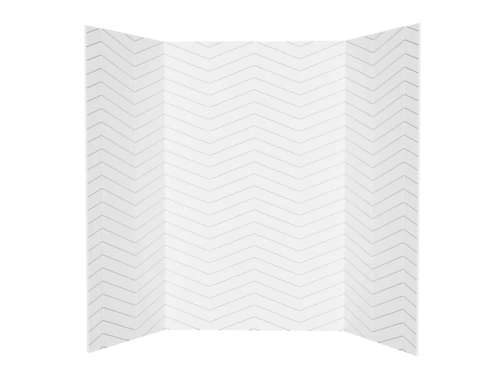 4*15″ Chevron Pattern AS7 Cultured Marble Bathroom Shower Wall Panel